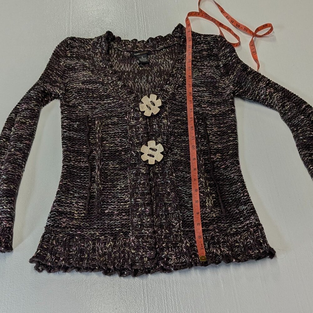 BCBG MAXAZRIA Heathered Brown Cardigan Size Small - Picture 6 of 12